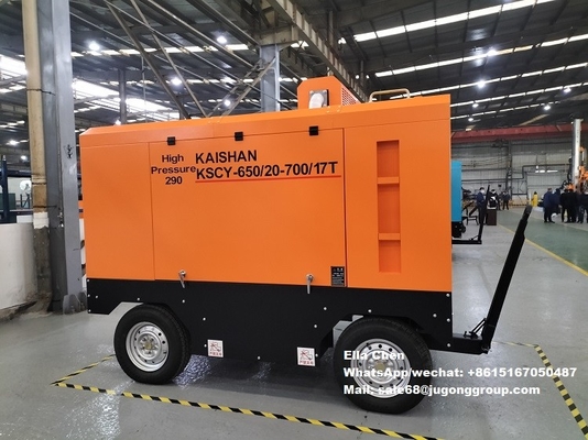 KSCY-650/20-700/17 18m3/Min 650CFM 20bar 17bar vis à gaz rotatif portable Compresseur d'air Compresseur à vis